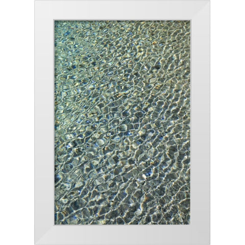 OR Reflection patterns on  Little Crater Lake White Modern Wood Framed Art Print by Paulson, Don
