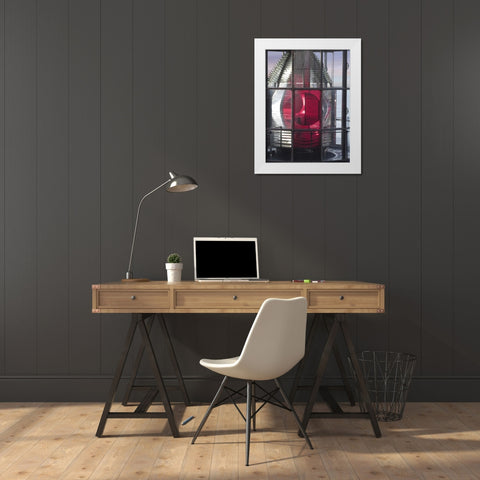 Oregon Cape Meares Lighthouse signal light  White Modern Wood Framed Art Print by Paulson, Don