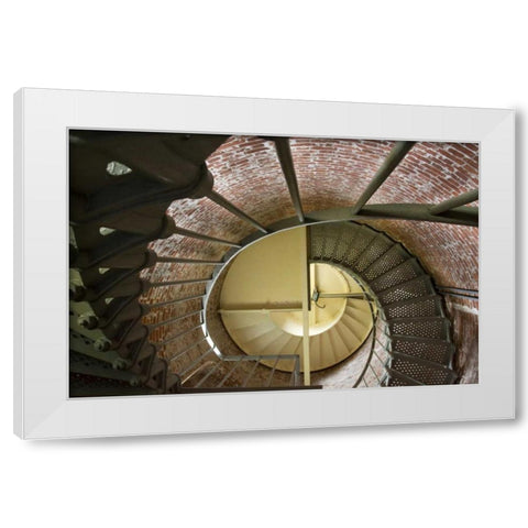 OR, Cape BlancoStaircase of lighthouse tower White Modern Wood Framed Art Print by Kaveney, Wendy