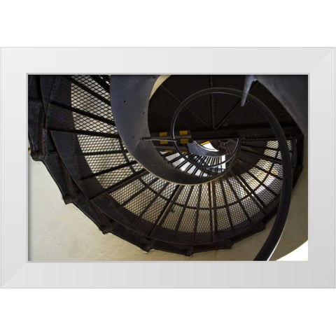 OR, Bandon Stairs in Coquille River Lighthouse White Modern Wood Framed Art Print by Kaveney, Wendy
