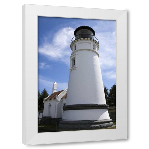 Oregon, Winchester Bay Umpqua River Lighthouse White Modern Wood Framed Art Print by Kaveney, Wendy