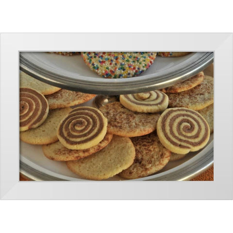 Oregon, Portland Sugar cookies on tray White Modern Wood Framed Art Print by Terrill, Steve