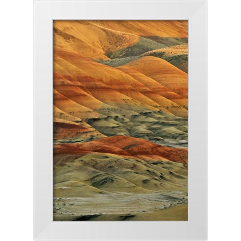 Oregon, John Day Fossil Beds NM Painted Hills White Modern Wood Framed Art Print by Terrill, Steve