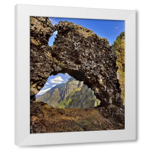 OR, Rock of Ages Arch in Columbia River Gorge NSA White Modern Wood Framed Art Print by Terrill, Steve