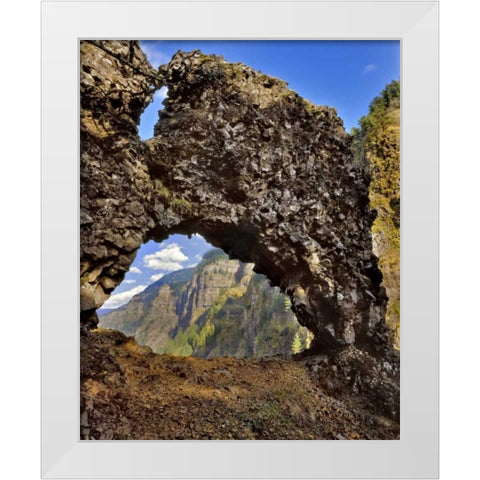 OR, Rock of Ages Arch in Columbia River Gorge NSA White Modern Wood Framed Art Print by Terrill, Steve
