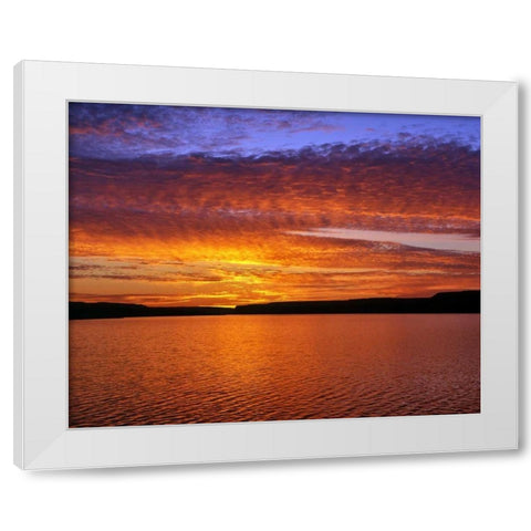 USA, Oregon Sunset over Lake Umatilla White Modern Wood Framed Art Print by Terrill, Steve