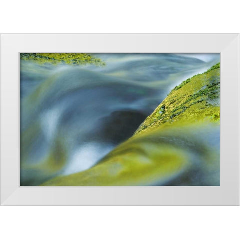 USA, Oregon Water flow over rocks in creek White Modern Wood Framed Art Print by Rotenberg, Nancy