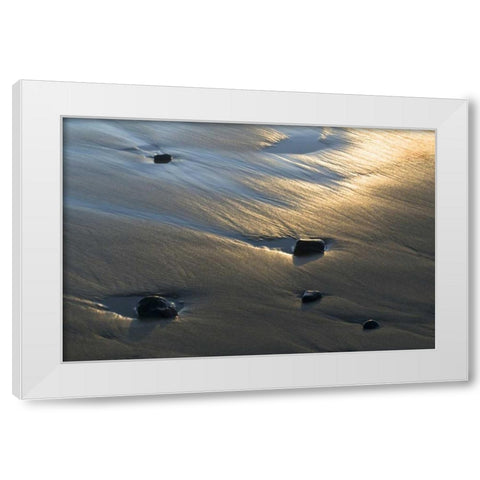 USA, Oregon Beach scenic at sunset White Modern Wood Framed Art Print by Rotenberg, Nancy