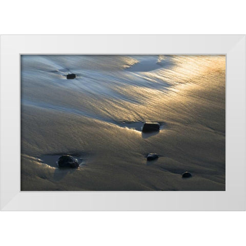 USA, Oregon Beach scenic at sunset White Modern Wood Framed Art Print by Rotenberg, Nancy