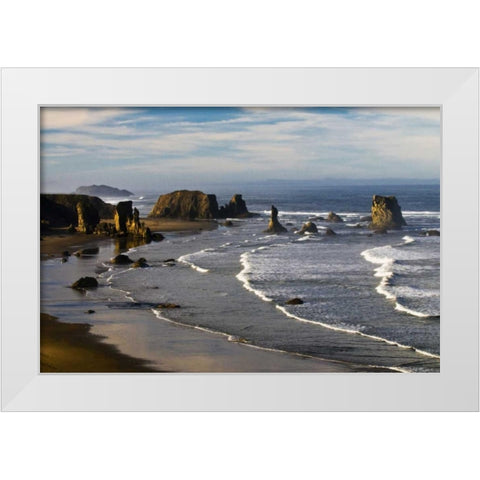 Oregon, Bandon Beach Overview of Bandon Beach White Modern Wood Framed Art Print by Rotenberg, Nancy