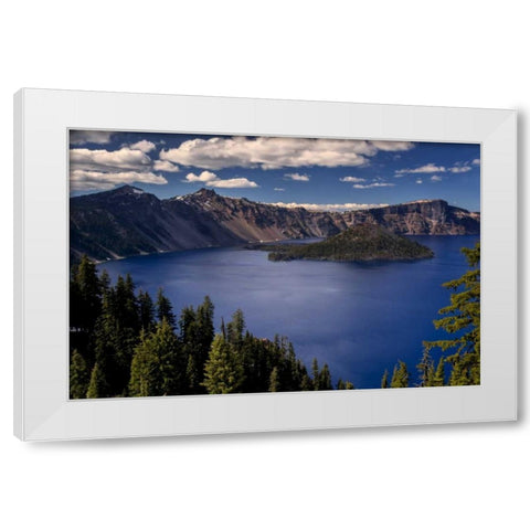 Oregon, Crater Lake NP Spring landscape of lake White Modern Wood Framed Art Print by OBrien, Jay