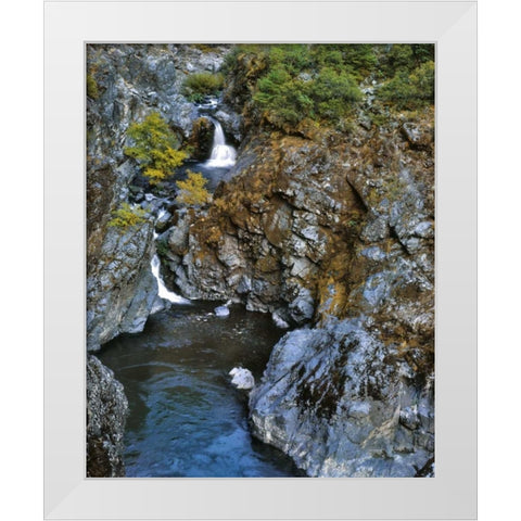 Oregon Stair Creek Falls along the Rogue River White Modern Wood Framed Art Print by Terrill, Steve