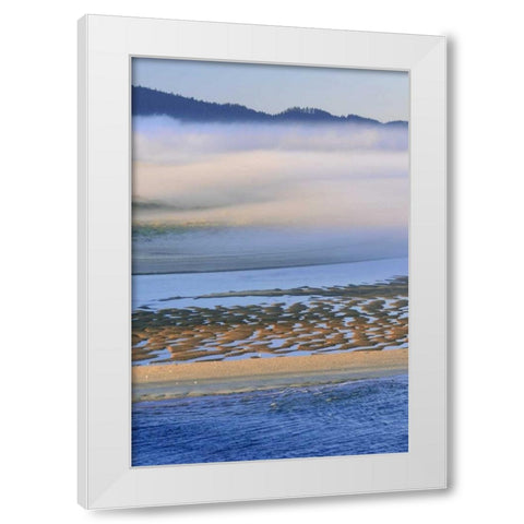 USA, Oregon Fog over Netarts Bay White Modern Wood Framed Art Print by Terrill, Steve