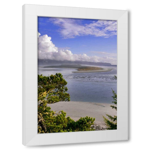 Oregon Netarts Bay in Cape Lookout State Park White Modern Wood Framed Art Print by Terrill, Steve