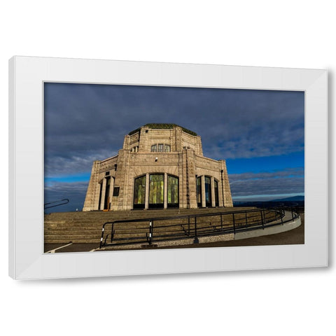 Vista House at Crown Point in Multnomah County-Oregon-USA White Modern Wood Framed Art Print by Haney, Chuck