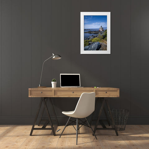Usa-Oregon-Bandon Coquille River Lighthouse White Modern Wood Framed Art Print by Looney, Hollice