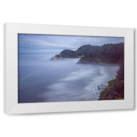 Usa-Oregon-Florence Heceta Head Lighthouse White Modern Wood Framed Art Print by Looney, Hollice