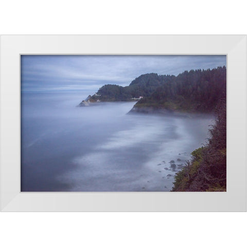 Usa-Oregon-Florence Heceta Head Lighthouse White Modern Wood Framed Art Print by Looney, Hollice
