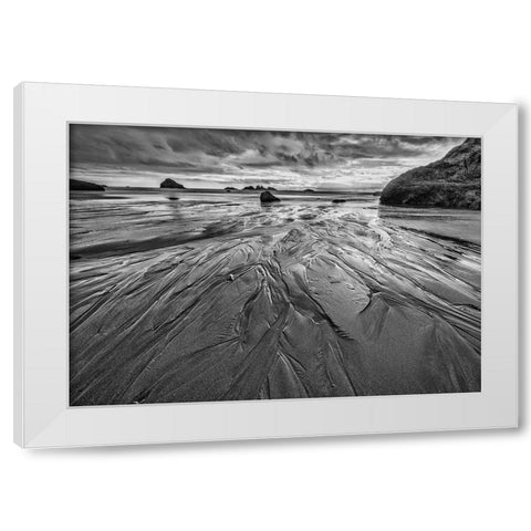 Bandon Beach-Oregon White Modern Wood Framed Art Print by Ford, John