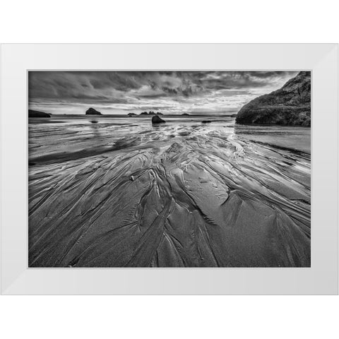 Bandon Beach-Oregon White Modern Wood Framed Art Print by Ford, John