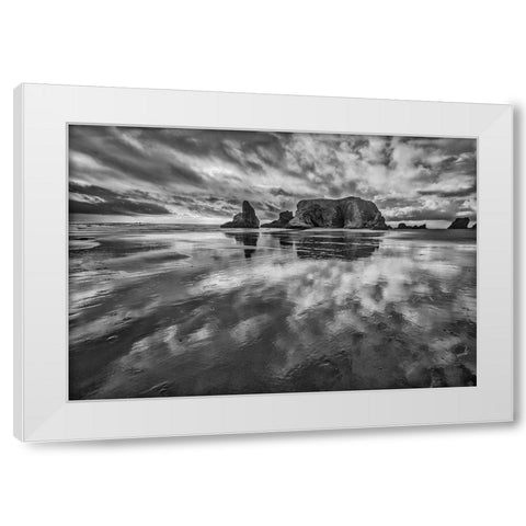Bandon Beach-Oregon White Modern Wood Framed Art Print by Ford, John