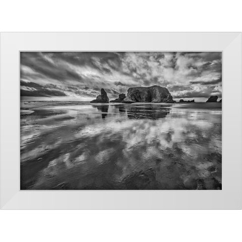 Bandon Beach-Oregon White Modern Wood Framed Art Print by Ford, John