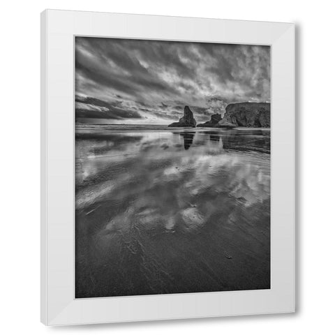 Bandon Beach-Oregon White Modern Wood Framed Art Print by Ford, John