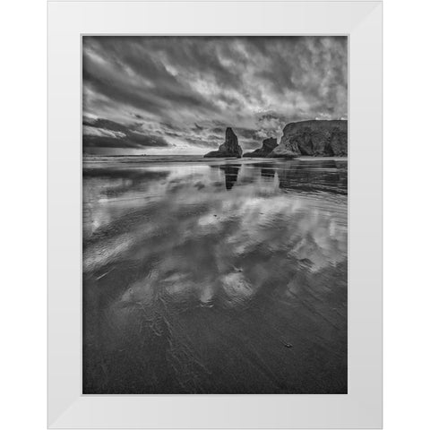 Bandon Beach-Oregon White Modern Wood Framed Art Print by Ford, John