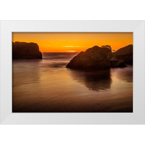 Bandon Beach-Oregon White Modern Wood Framed Art Print by Ford, John