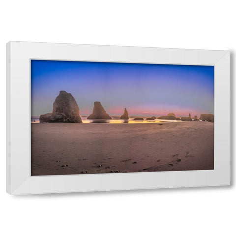 Bandon Beach-Oregon White Modern Wood Framed Art Print by Ford, John