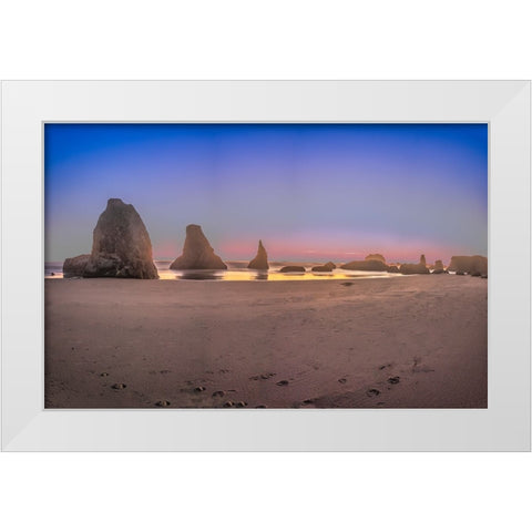 Bandon Beach-Oregon White Modern Wood Framed Art Print by Ford, John