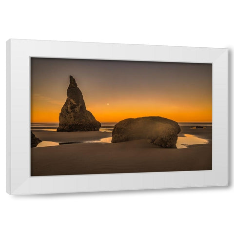 Bandon Beach-Oregon White Modern Wood Framed Art Print by Ford, John