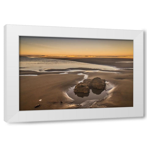 Bandon Beach-Oregon White Modern Wood Framed Art Print by Ford, John