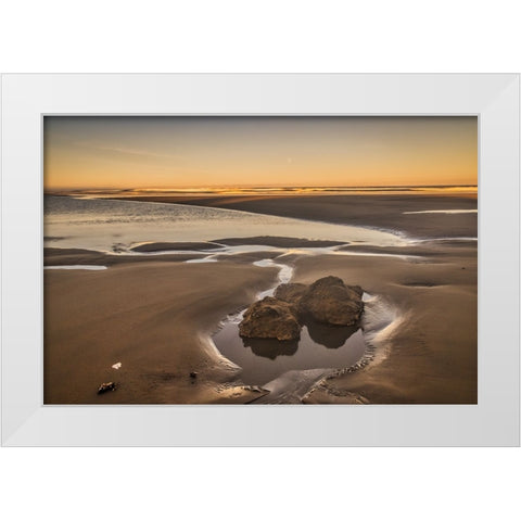 Bandon Beach-Oregon White Modern Wood Framed Art Print by Ford, John