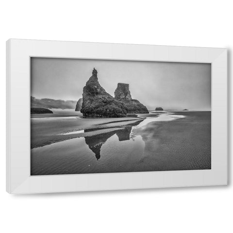 Bandon Beach-Oregon White Modern Wood Framed Art Print by Ford, John