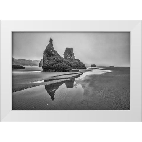Bandon Beach-Oregon White Modern Wood Framed Art Print by Ford, John