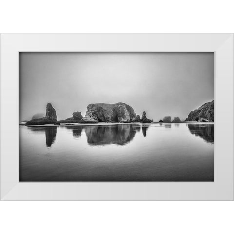 Bandon Beach-Oregon White Modern Wood Framed Art Print by Ford, John