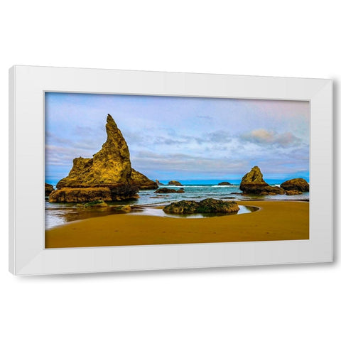 USA-Oregon-Bandon-Beach White Modern Wood Framed Art Print by Restuccia, Joe III