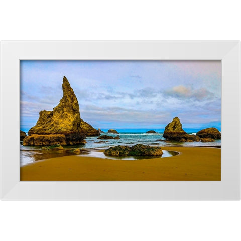 USA-Oregon-Bandon-Beach White Modern Wood Framed Art Print by Restuccia, Joe III