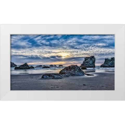 USA-Oregon-Bandon-Beach White Modern Wood Framed Art Print by Restuccia, Joe III
