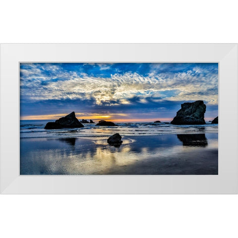 USA-Oregon-Bandon-Beach White Modern Wood Framed Art Print by Restuccia, Joe III