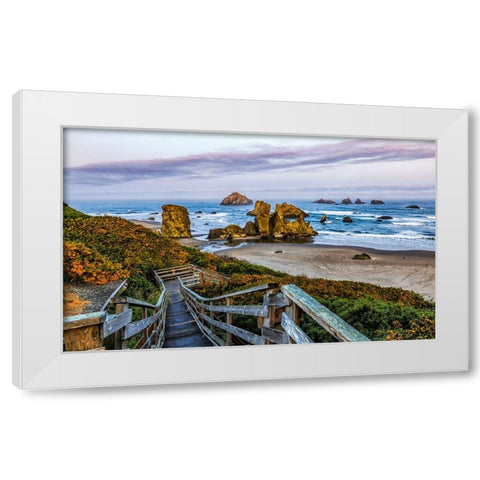USA-Oregon-Bandon-Beach White Modern Wood Framed Art Print by Restuccia, Joe III