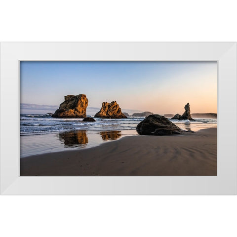 USA-Oregon-Bandon-Beach White Modern Wood Framed Art Print by Restuccia, Joe III