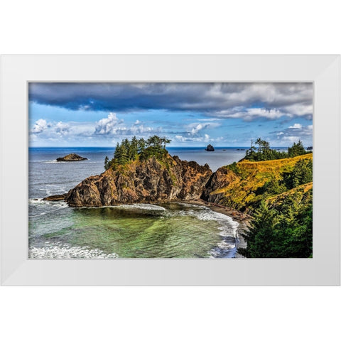 USA-Oregon-Cape Sebastian White Modern Wood Framed Art Print by Restuccia, Joe III