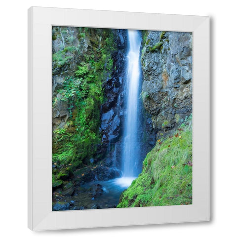 Oregon-Columbia River Gorge National Scenic Area-Warren Creek-at Hole in the Wall Falls White Modern Wood Framed Art Print by Wild, Jamie and Judy