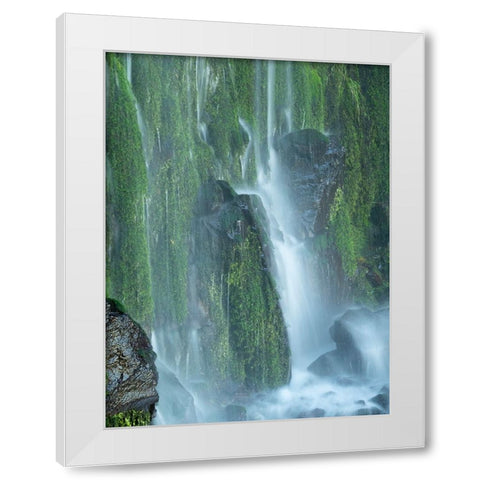 Oregon-Columbia River Gorge National Scenic Area-Lancaster Falls White Modern Wood Framed Art Print by Wild, Jamie and Judy