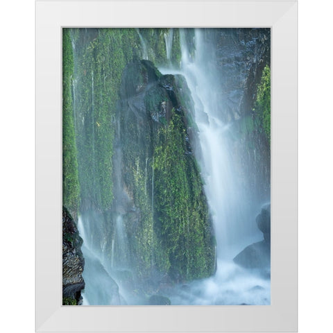 Oregon-Columbia River Gorge National Scenic Area-Lancaster Falls White Modern Wood Framed Art Print by Wild, Jamie and Judy