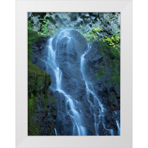 Oregon-Columbia River Gorge National Scenic Area-Cabin Creek Falls White Modern Wood Framed Art Print by Wild, Jamie and Judy