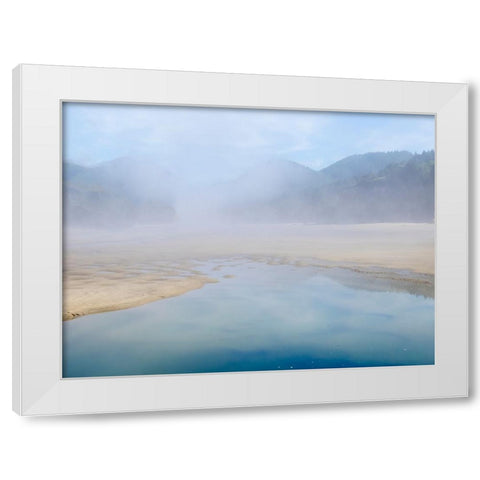 Oregon-Hug Point Foggy beach White Modern Wood Framed Art Print by Wild, Jamie and Judy