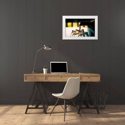 Oregon-Willamette Valley Dramatic pour of pinot noir in an Oregon winery White Modern Wood Framed Art Print by Duval, Richard